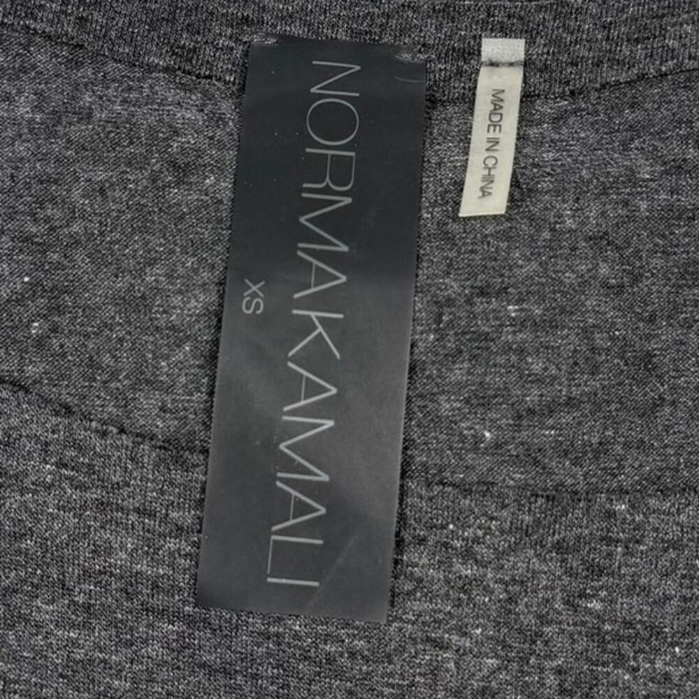 Norma Kamali Ruched Side Sleeveless Midi Knit Jersey Dress Gray Minimalist Sz XS - Picture 2 of 9